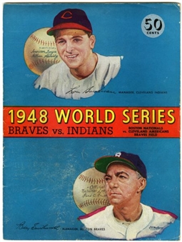 1948 Indians vs Braves World Series Braves Field Program 